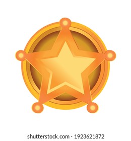 
gold star logo, sheriff, vector illustration, white background 