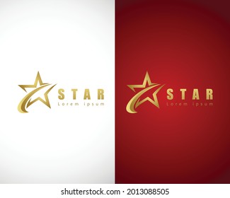 gold star logo sign symbol business emblem brand design template