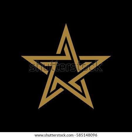 Gold Star Logo Template Stock Vector (Royalty Free) 585148096 ...