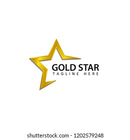 Gold Star Logo Template Design Vector