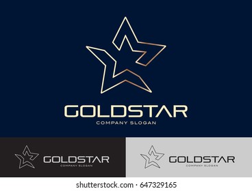 Gold Star Logo Template Design Vector 