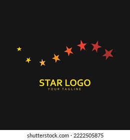 Gold Star Logo Vector with Black Background