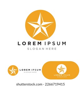 Gold Star Logo Vector with Black Background