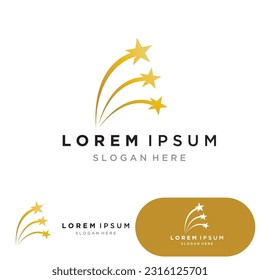 Gold Star Logo Vector with Black Background