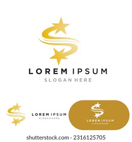 Vector con logotipo Gold Star de fondo negro