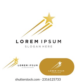 Gold Star Logo Vector with Black Background