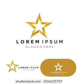 Vector con logotipo Gold Star de fondo negro