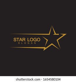 Vector con logotipo Gold Star de estilo elegante con fondo negro