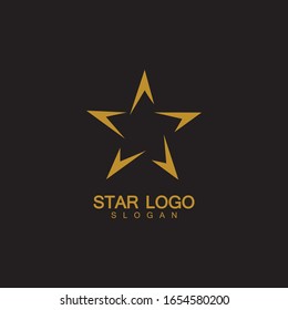Vector con logotipo Gold Star de estilo elegante con fondo negro
