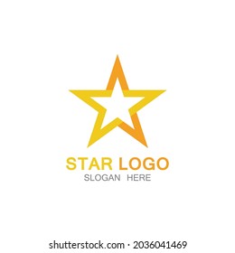 Gold Star Logo Vector in elegant Style with Black Background