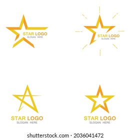 Gold Star Logo Vector in elegant Style with Black Background
