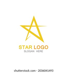 Goldener Star Logo-Vektorgrafik im eleganten Stil mit schwarzem Hintergrund