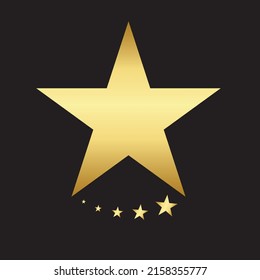 Gold Star Logo Vector Elegant Style With Black Background