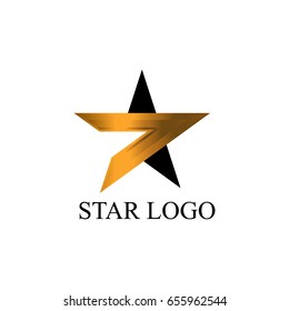 Gold Star Logo Vector in elegant Style, Vector icon illustration