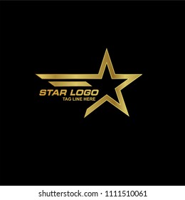 Gold Star Logo Vector Icon Elegant Stock Vector (Royalty Free ...