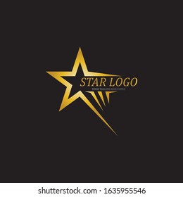 Gold Star logo vector Illustration Template