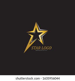Gold Star logo vector Illustration Template