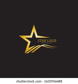 Gold Star logo vector Illustration Template