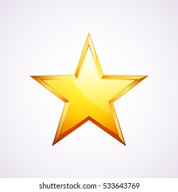 Gold star logo for your design, vector illustration, isolated on white