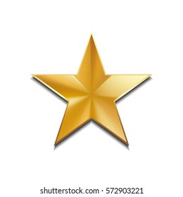 Gold star logo for your design, vector illustration, isolated on white