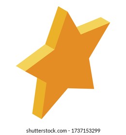 Gold star manager icon. Isometric of gold star manager vector icon for web design isolated on white background