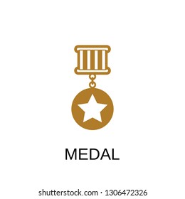 Gold star medal icon. Award concept symbol design. Stock - Vector illustration can be used for web