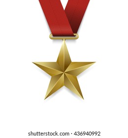 Gold Star medal .Vector