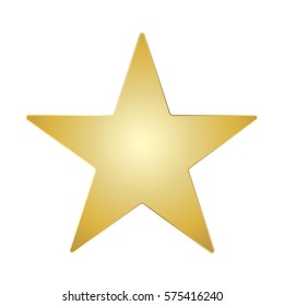 Gold Star Metal Gradient Vector Eps10. Gold Star Icon.