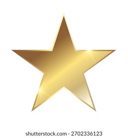 Gold star with metallic effect. Element for Awards, medals, rating designation. Vector EPS10