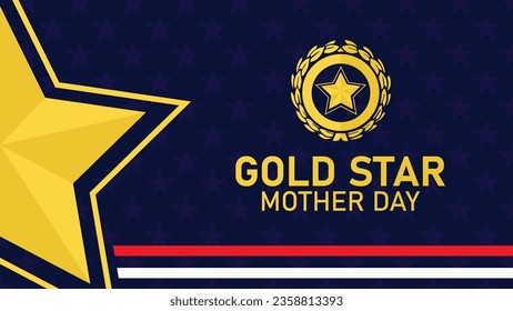 gold star mother day vector background illustration