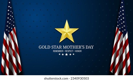 Gold star mothers day background vector illustration