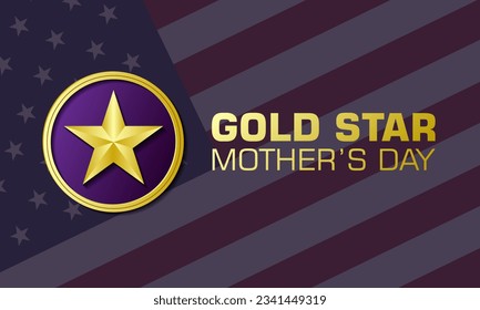 Gold star mothers day background vector illustration