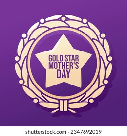 Gold Star Mother's Day background card vector