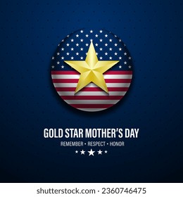 Gold star mothers day background vector illustration