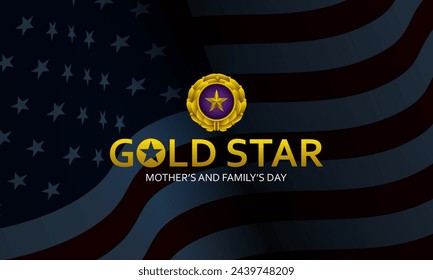 Gold star mothers day background vector illustration