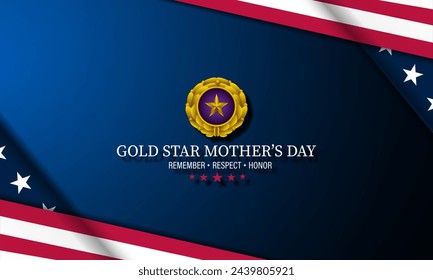 Gold star mothers day background vector illustration