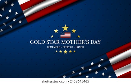 Gold star mothers day background vector illustration