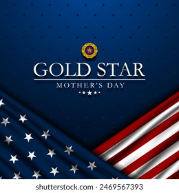 Gold star mothers day background vector illustration