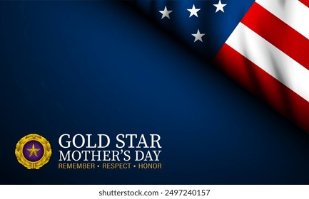 Gold star mothers day background vector illustration