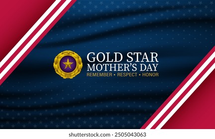 Gold star mothers day background vector illustration