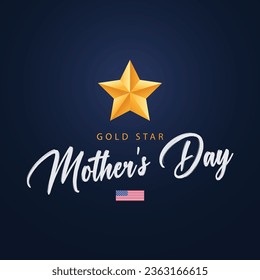 Gold star mother's day. Gold star vector illustration. Suitable for templates, websites, greeting cards, social media etc