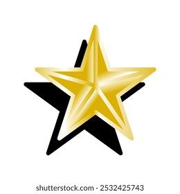 Gold star on a black background. Vector illustration. Eps 10.