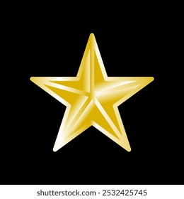 Estrella de oro sobre fondo negro. Ilustración vectorial. Eps 10.