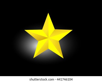 gold star on black background