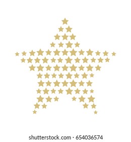 Gold star on a black background. Vector illustration.