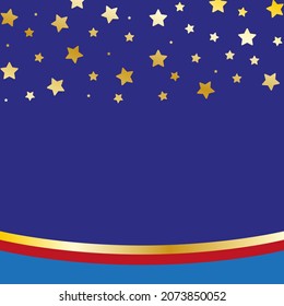 gold star on blue background for greeting card,celebration card, background