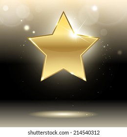 gold star on a dark background