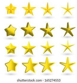 Gold star on the light background