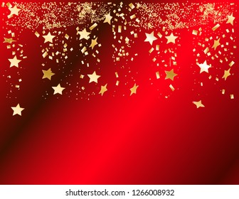 Gold Star On Red Background Stock Vector (Royalty Free) 1266008932 ...