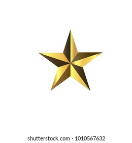 Gold star on a white background used to celebrate a carnival.